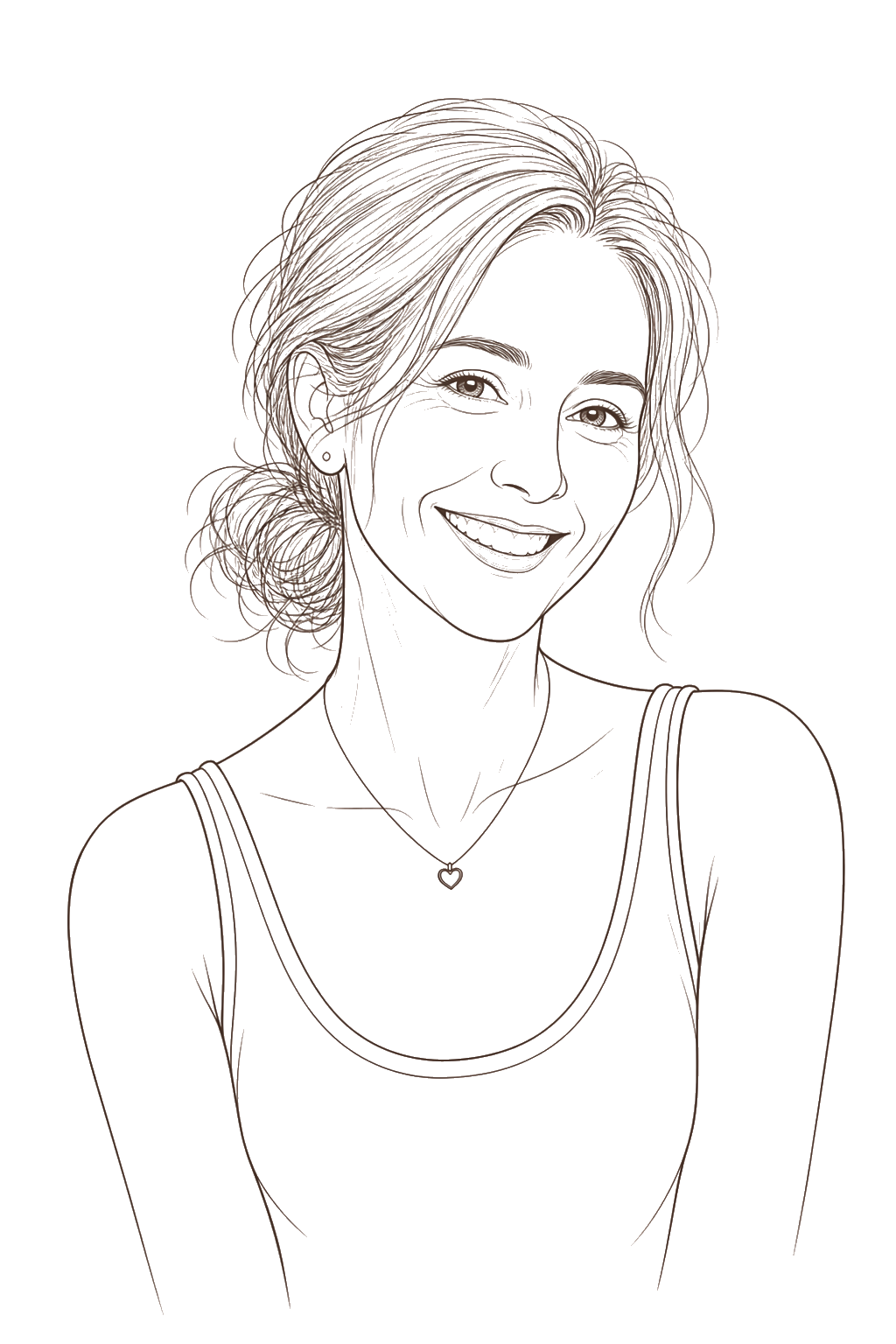 Line portrait of Jamie, founder of Knitted